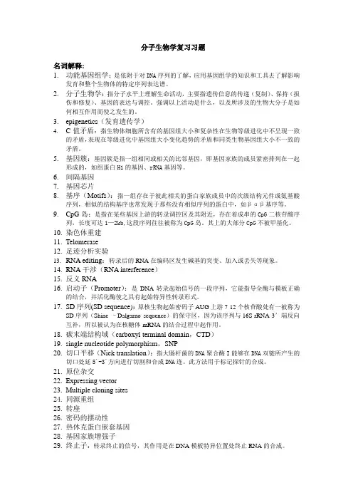 分子生物学习题