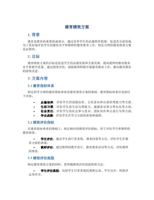 德育绩效方案