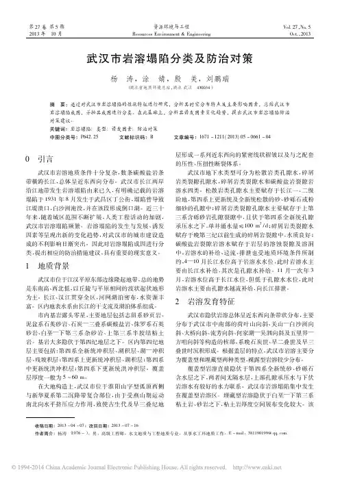 武汉市岩溶塌陷分类及防治对策_杨涛
