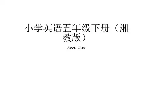 五年级下册英语课件-Appendices｜湘鲁版 (共10张PPT)