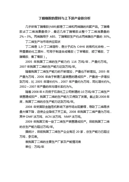 丁腈橡胶的原料与上下游产业链分析