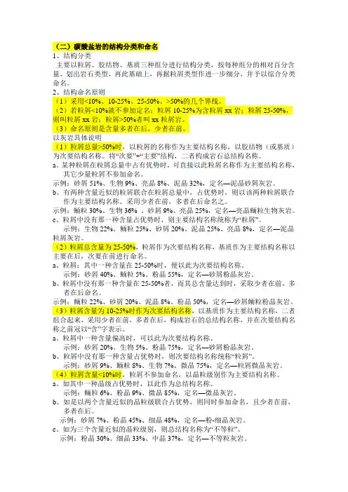 碳酸盐岩的分类命名和构造特征解析汇总