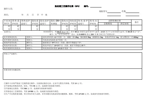 热处理工艺操作记录(QPQ)-新06.1.9