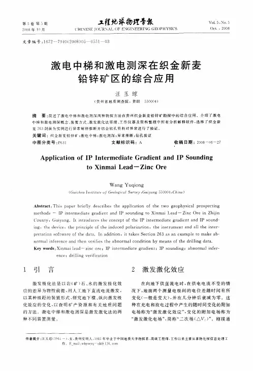 激电中梯和激电测深在织金新麦铅锌矿区的综合应用