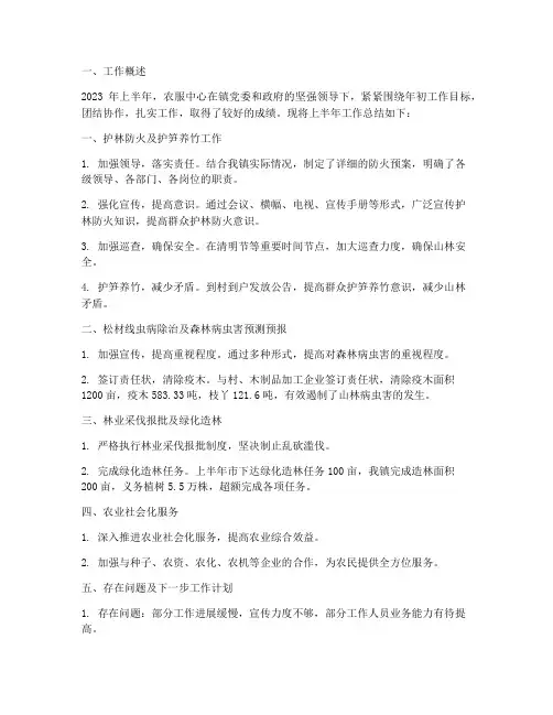 农服中心_半年工作总结