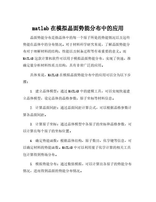 matlab在模拟晶面势能分布中的应用