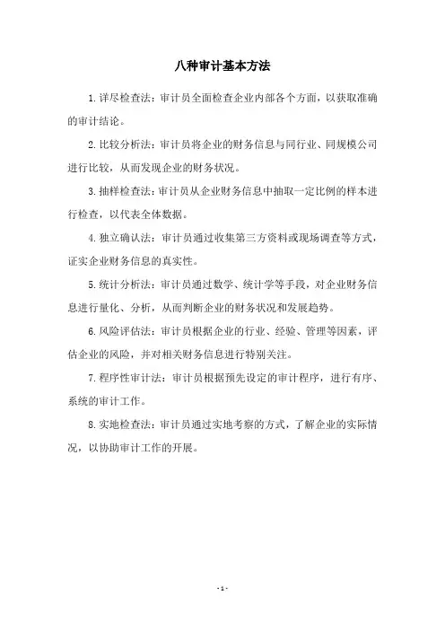 八种审计基本方法