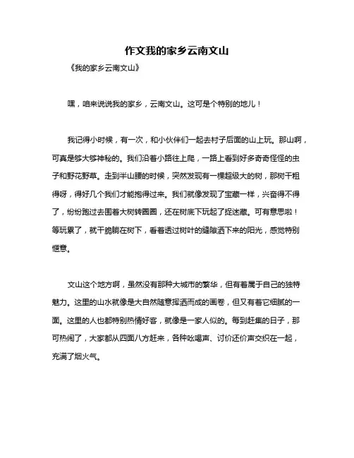作文我的家乡云南文山