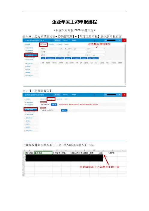 企业年度工资申报流程