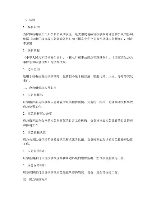核电站核事故应急处置预案