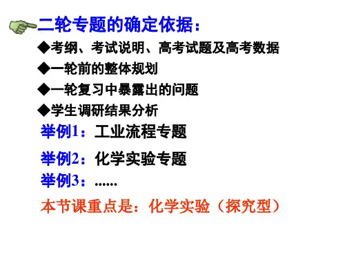 高三化学复习——探究实验专题复习(公开讲座)