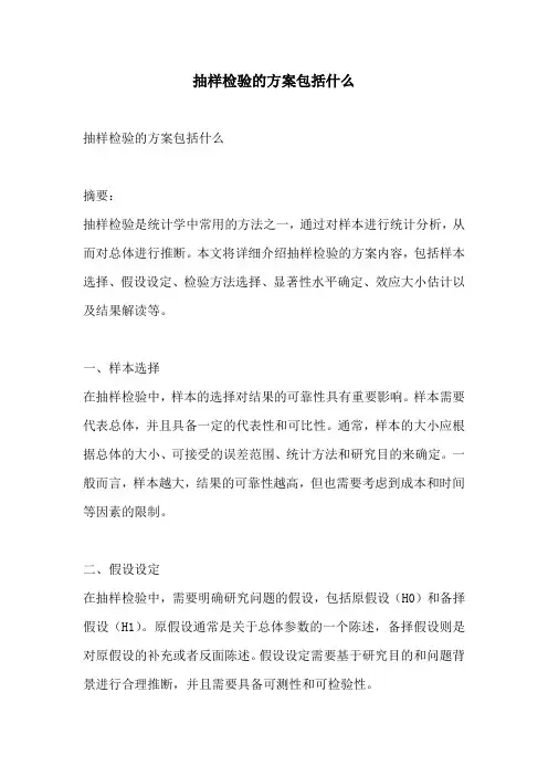 抽样检验的方案包括什么