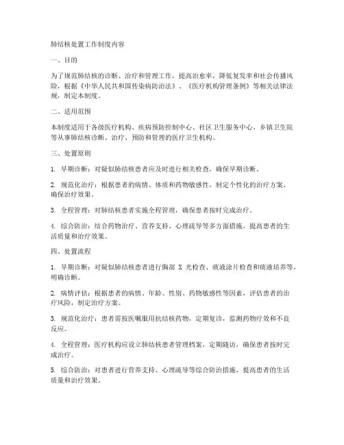 肺结核处置工作制度内容