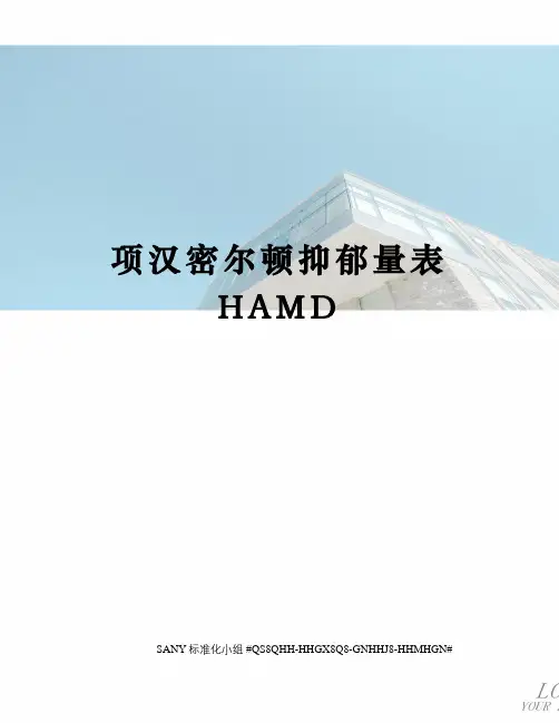项汉密尔顿抑郁量表HAMD