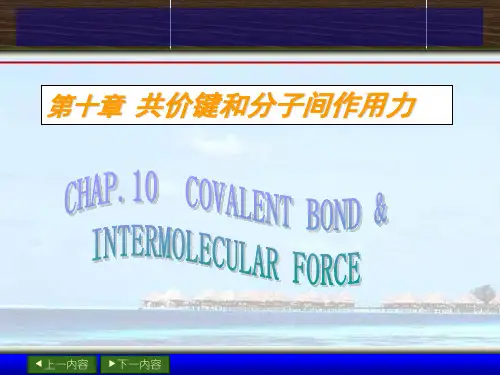 基础化学：第十章 共价键和分子间作用力