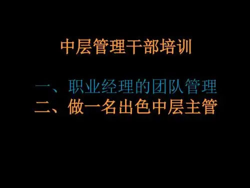 《中层干部培训教材》PPT课件