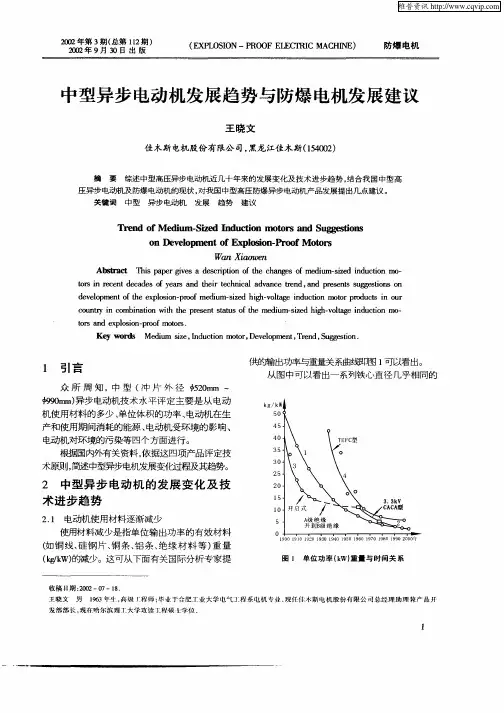 中型异步电动机发展趋势与防爆电机发展建议