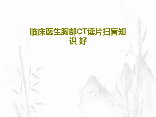 临床医生胸部CT读片扫盲知识 好共91页PPT