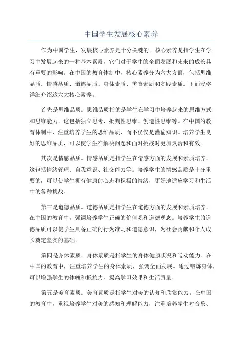 中国学生发展核心素养