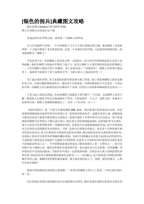 [银色的佣兵]典藏图文攻略