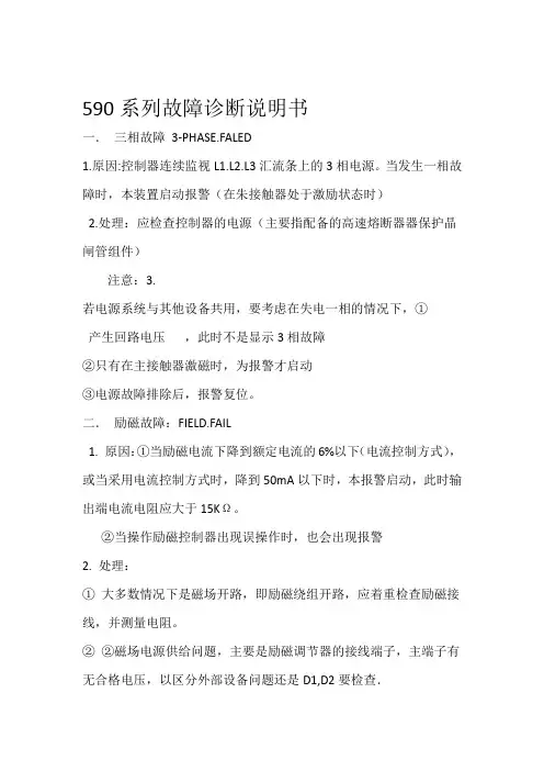 欧陆590系列故障诊断说明书内含报警信息列表