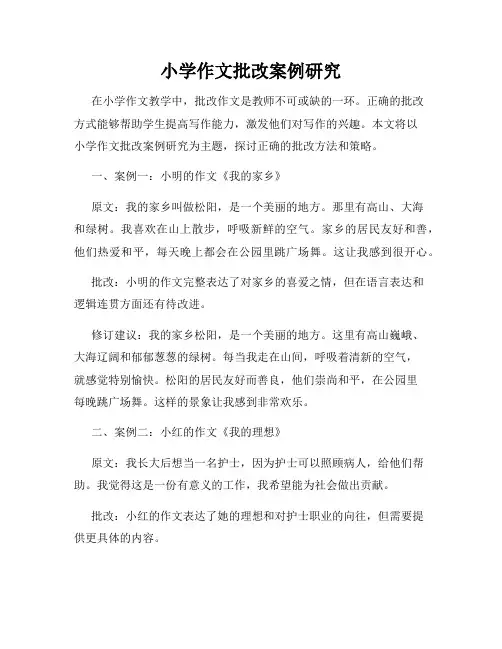 小学作文批改案例研究