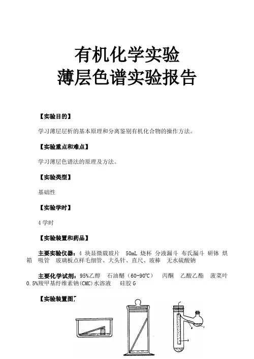 有机化学实验-薄层色谱实验报告(总结报告范文模板)