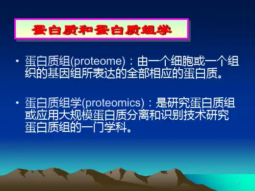 蛋白质和蛋白质组学PPT