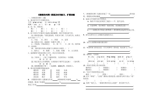 《理想的风筝》阅读与答案-理想的风筝阅读答案