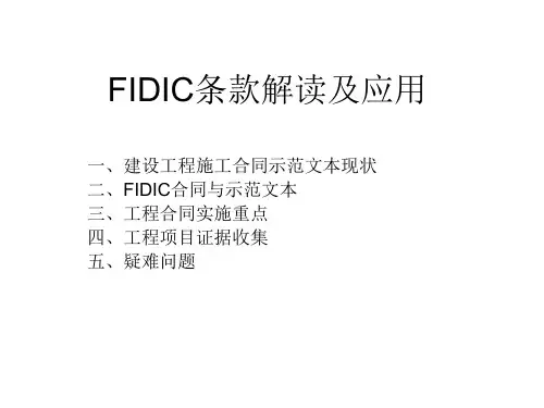 FIDIC条款解读及运用讲义