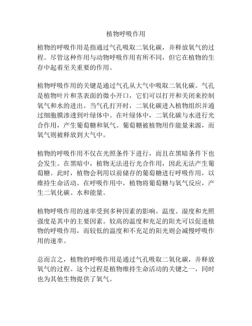 植物呼吸作用