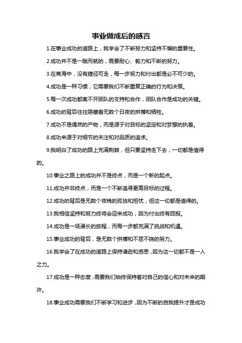 事业做成后的感言-概述说明以及解释