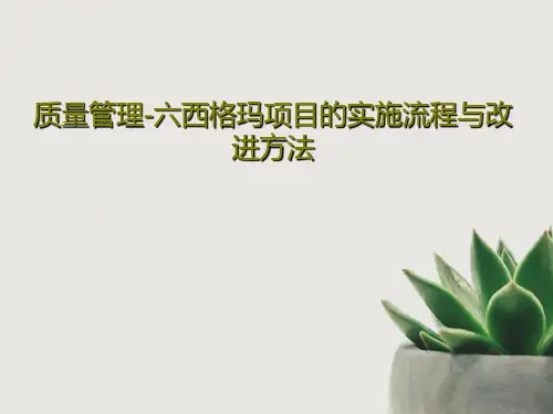 质量管理-六西格玛项目的实施流程与改进方法共84页文档