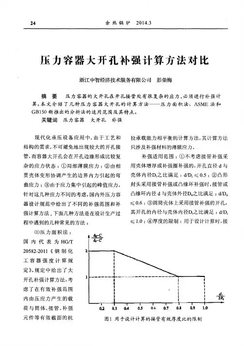 压力容器大开孔补强计算方法对比