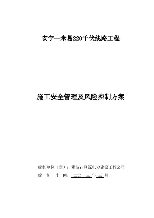 安全管理及风险控制措施1.04