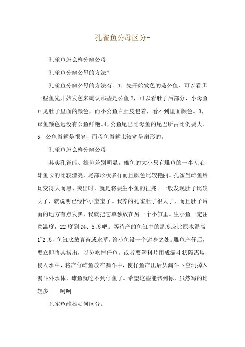 孔雀鱼公母区分--孔雀鱼怎么样分辨公母