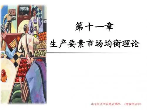 11第十一章   要素市场均衡理论