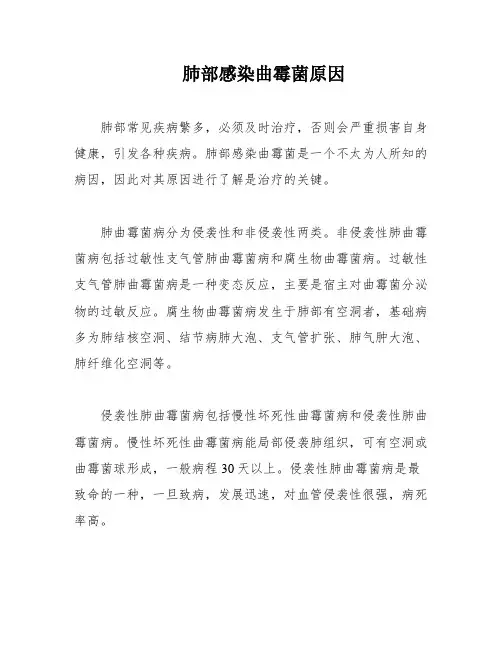 肺部感染曲霉菌原因