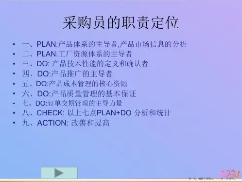 采购员的职责定位ppt课件