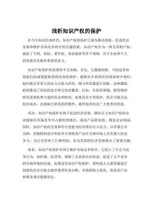 浅析知识产权的保护