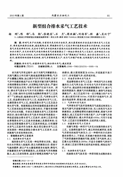 新型组合排水采气工艺技术
