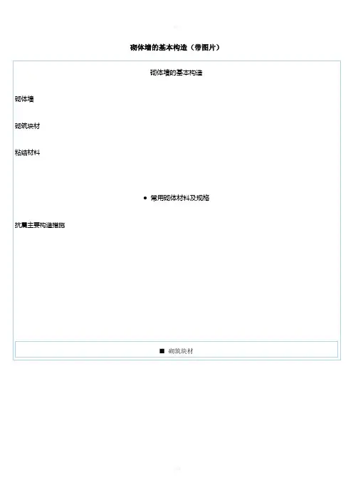 砌体墙的基本构造.做法及附图