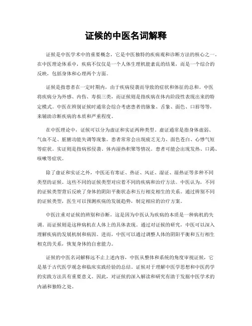 证候的中医名词解释