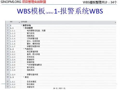 WBS模板wbs模板及应用