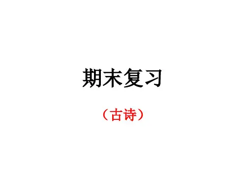 苏教版四年级上册古诗复习
