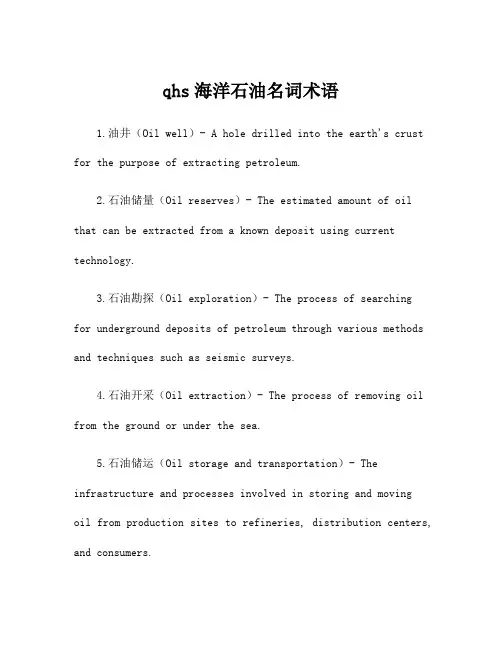 qhs海洋石油名词术语