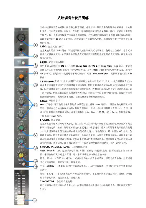 常见八路调音台使用图解
