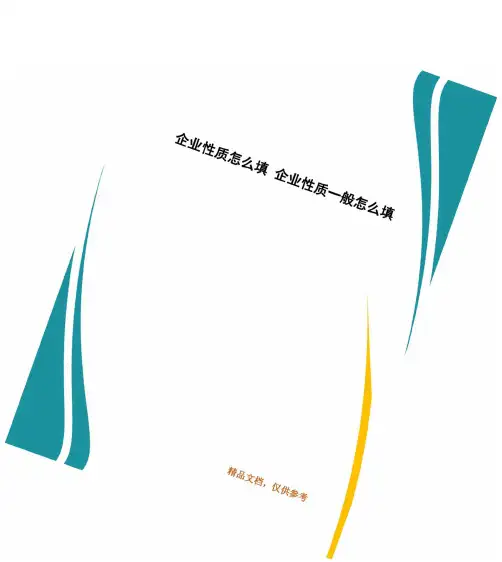 精编企业性质怎么填企业性质一般怎么填(四)