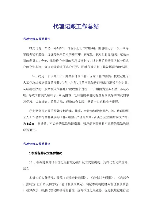 代理记账工作总结