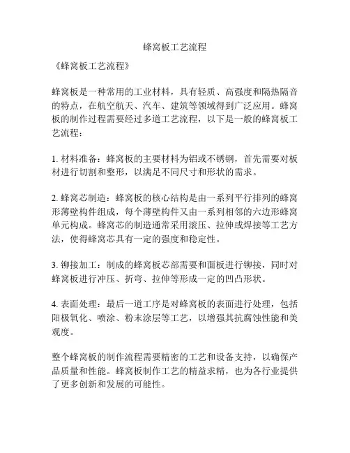蜂窝板工艺流程